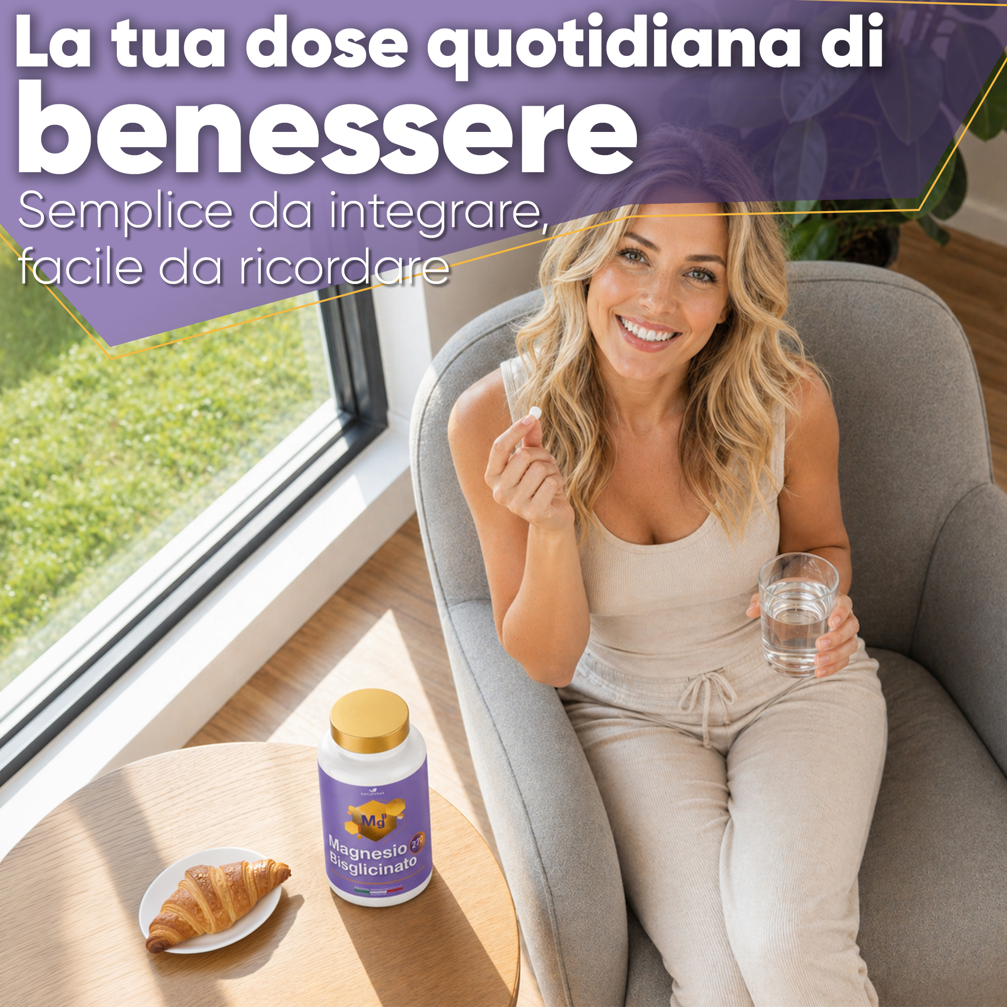 Magnesio Bisglicinato Fully React – 270 compresse spezzabili (1000 mg) - immagine 3