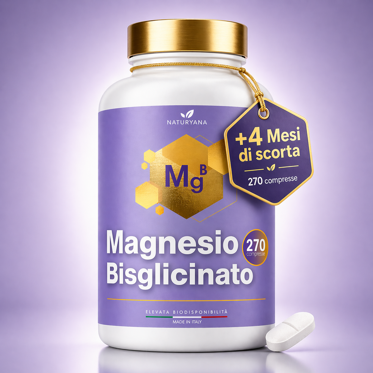 Magnesio Bisglicinato Fully React – 270 compresse spezzabili (1000 mg)